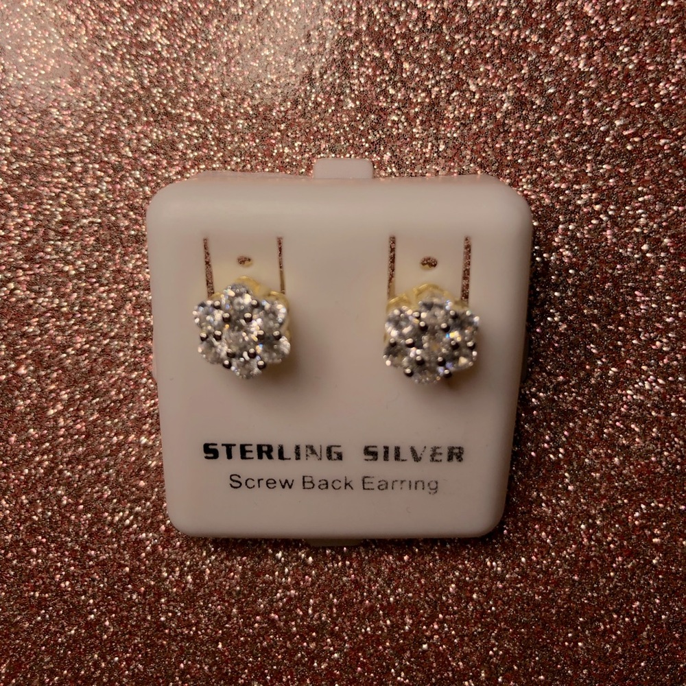 Sterling Silver Screw Back Earrings